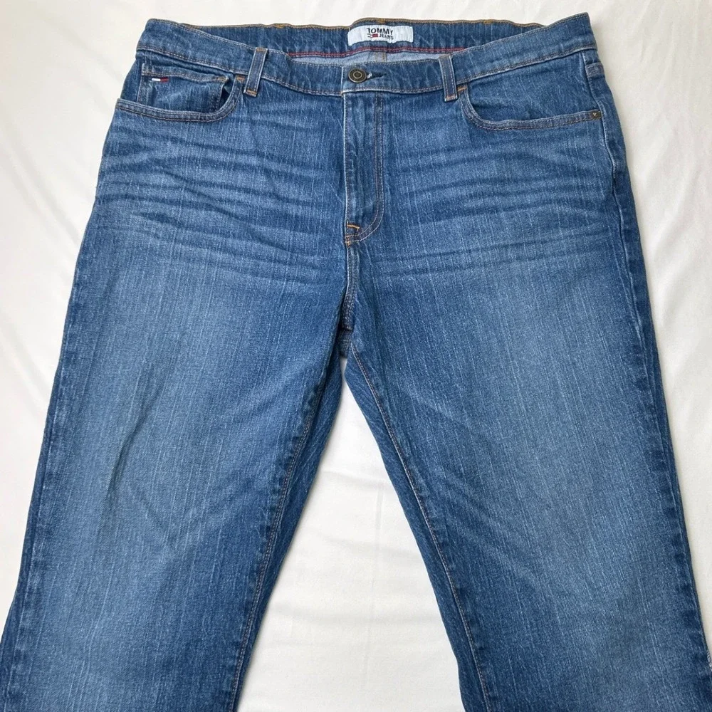 Tommy Jeans Mens Straight Leg Stretch Denim Jeans Size 38x30 Blue Classic Casual
